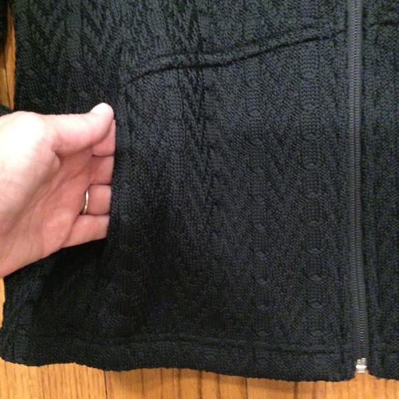 Spyder Major Cable Stryke Black Fleece Lined Knit Full Zip Jacket - Picture 3 of 10